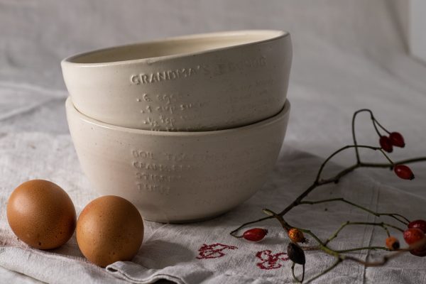 Family recipe bowl Handwriting ceramic