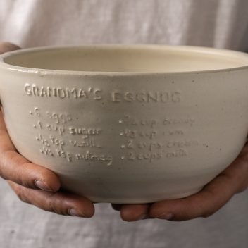 Family recipe bowl handwritten ceramic