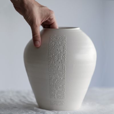 pottery white vase